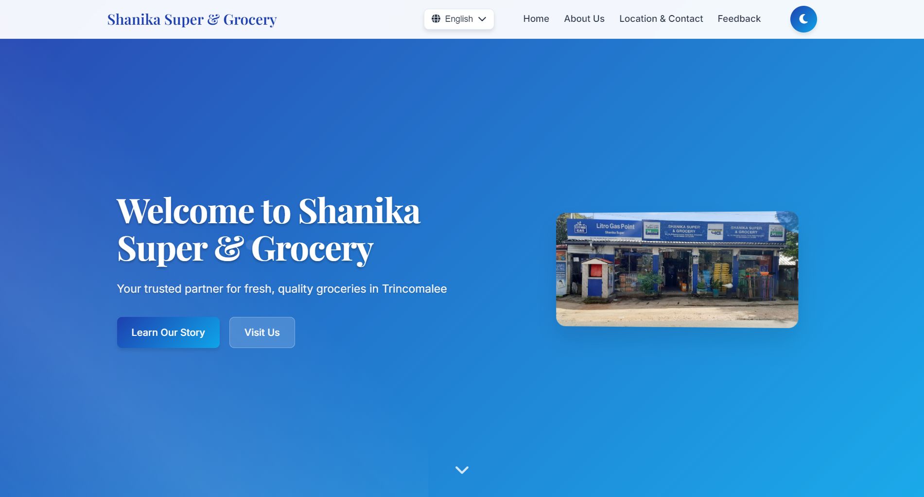 Shanika Supermarket Website Preview